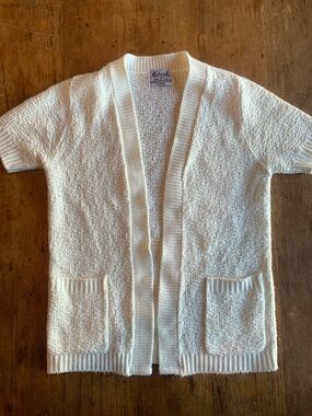 Vintage Milrank Cream Open-Front Cardigan Sweater